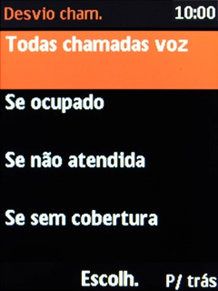 Escolha o tipo de desvio de chamadas pretendido.