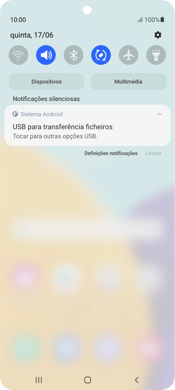 Prima Tocar para outras opções USB..
