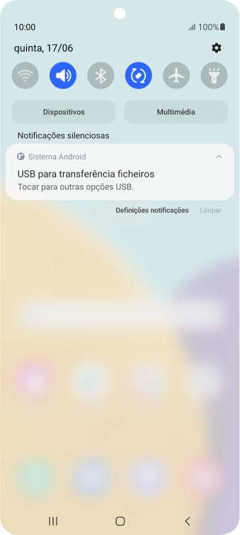 Prima Tocar para outras opções USB..