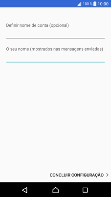 Prima CONCLUIR CONFIGURAÇÃO.