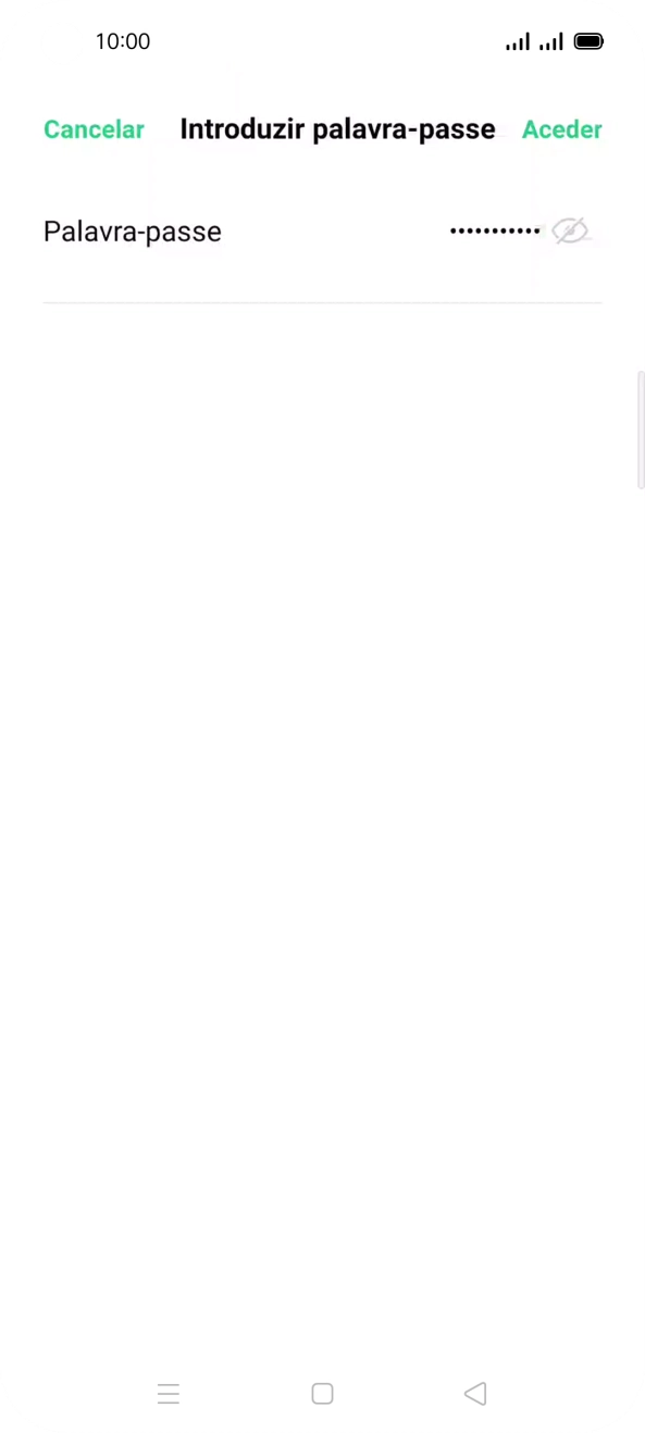 Introduza a password da rede Wi-Fi e prima Aceder.