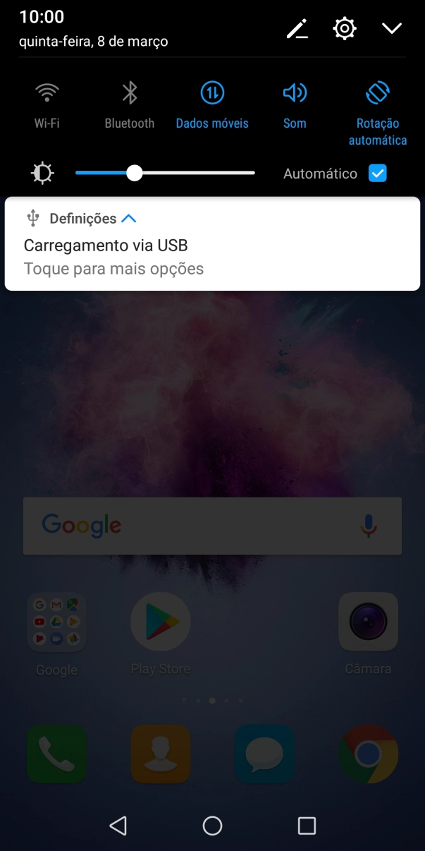 Prima Toque para mais opções.
