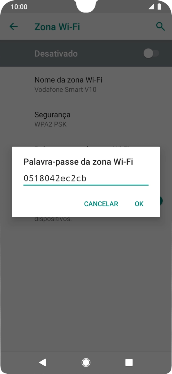 Introduza a password pretendida, e prima OK.
