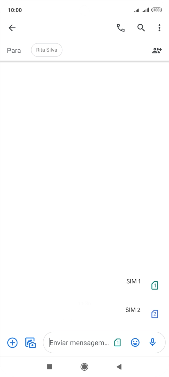 Prima o cartão SIM pretendido.