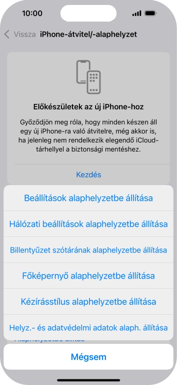 Válaszd a Beállítások alaphelyzetbe állítása lehetőséget.