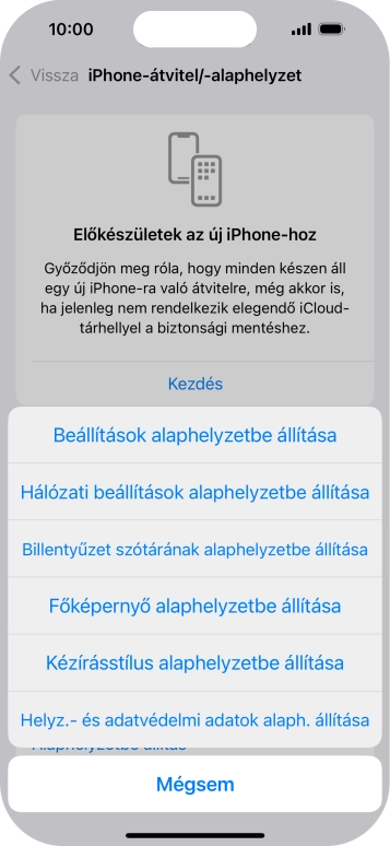 Válaszd a Beállítások alaphelyzetbe állítása lehetőséget.