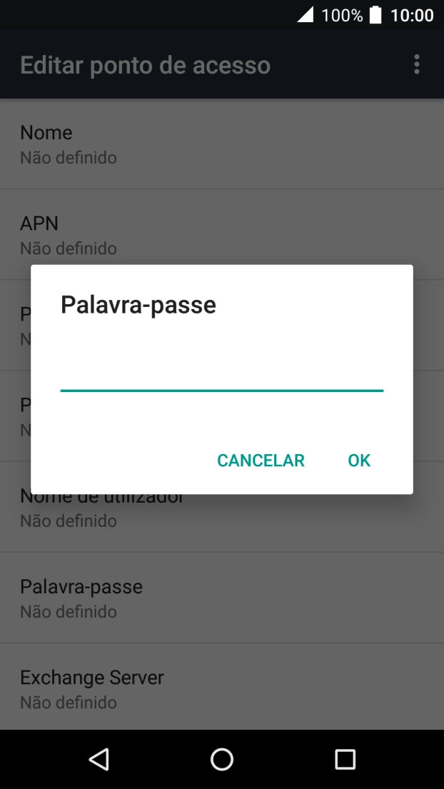 Introduza vodafone e prima OK.