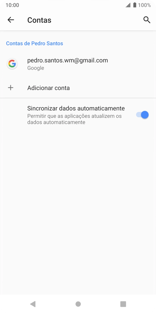 Prima Adicionar conta.