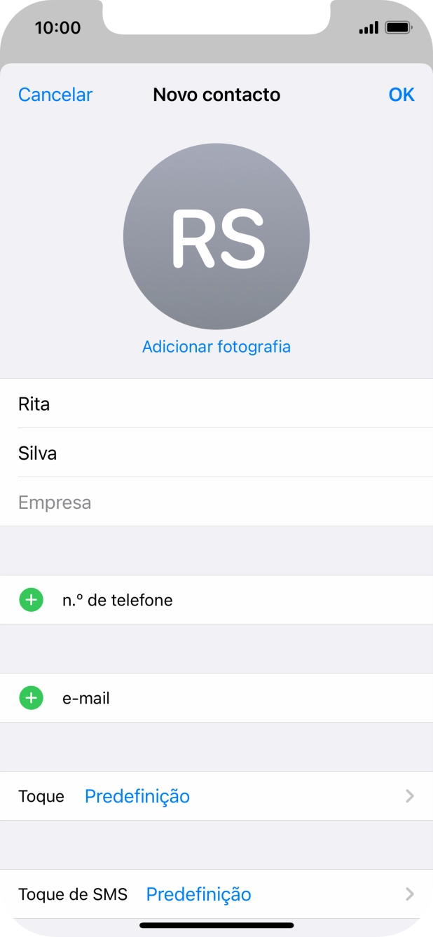 Prima n.º de telefone.