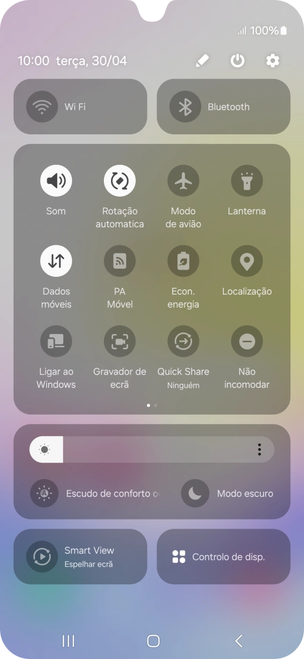 Prima o ícone de modo de voo para ativar ou desativar a função.