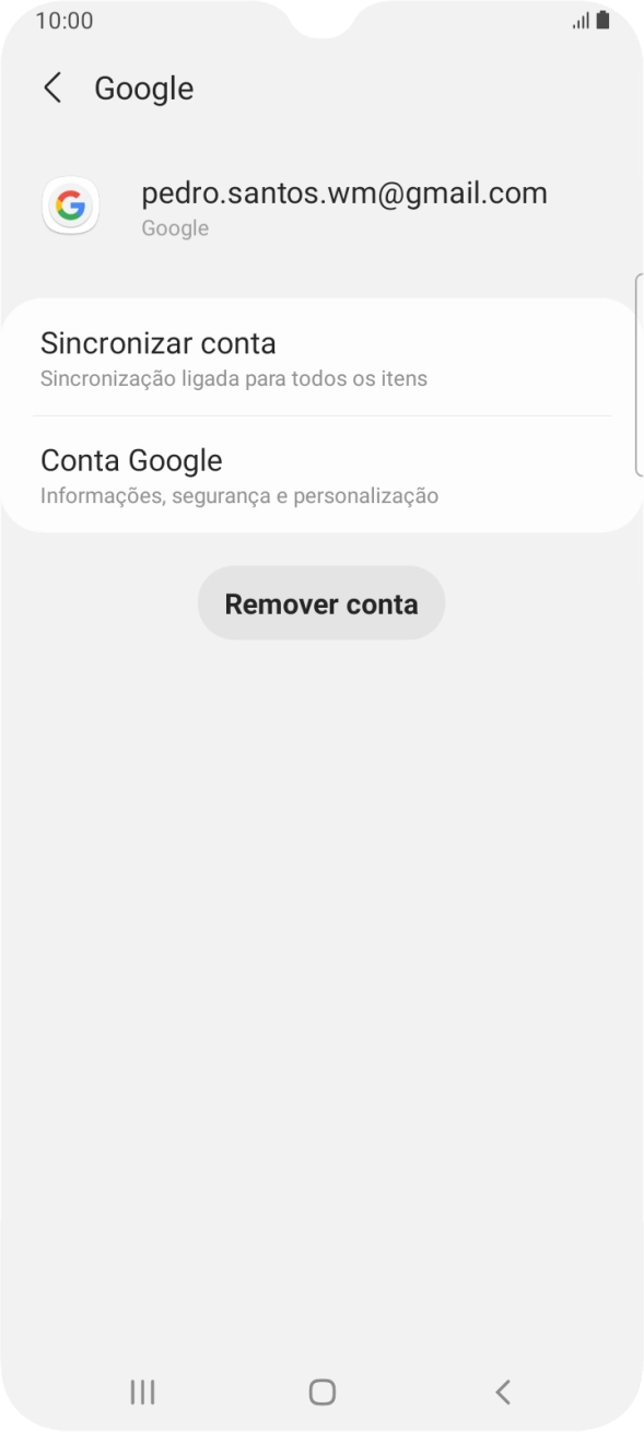 Prima Sincronizar conta.