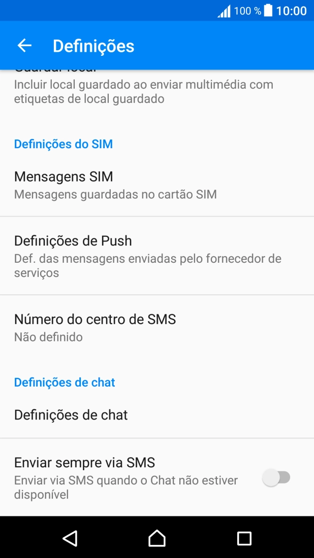 Prima Número do centro de SMS.