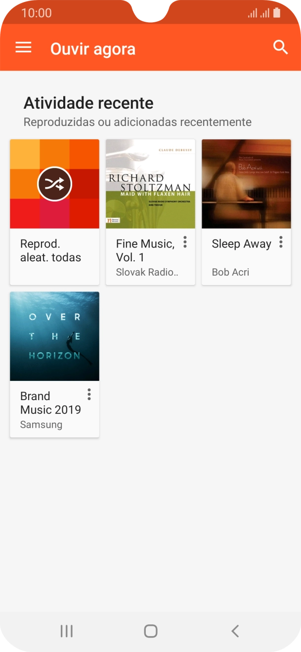 Deslize o dedo sobre o ecrã da esquerda para a direita.