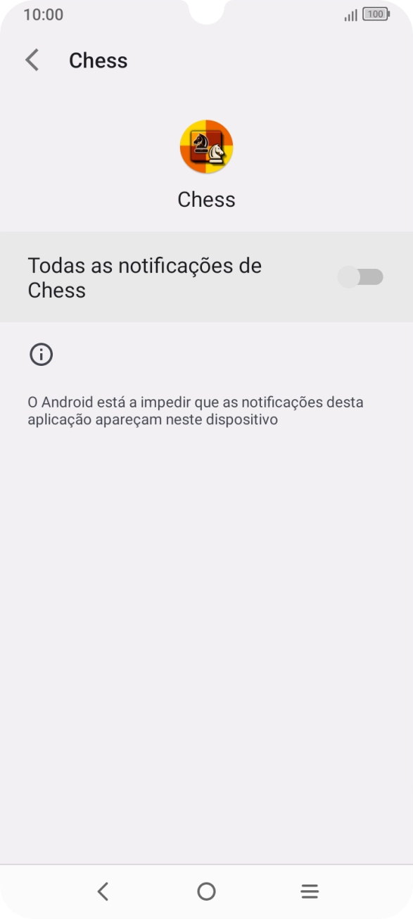 Prima o indicador sob o nome da app para ativar ou desativar a função.