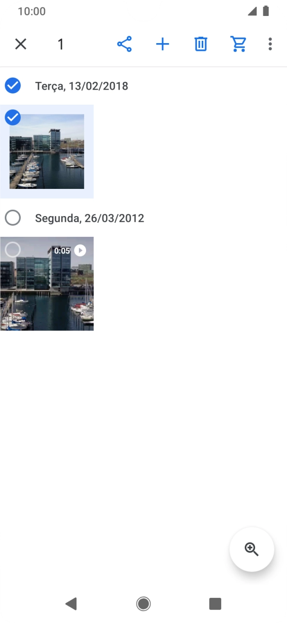 Prima as imagens ou clipes de vídeo pretendidos.