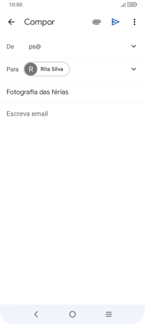 Prima o campo de escrita e escreva o texto do e-mail.