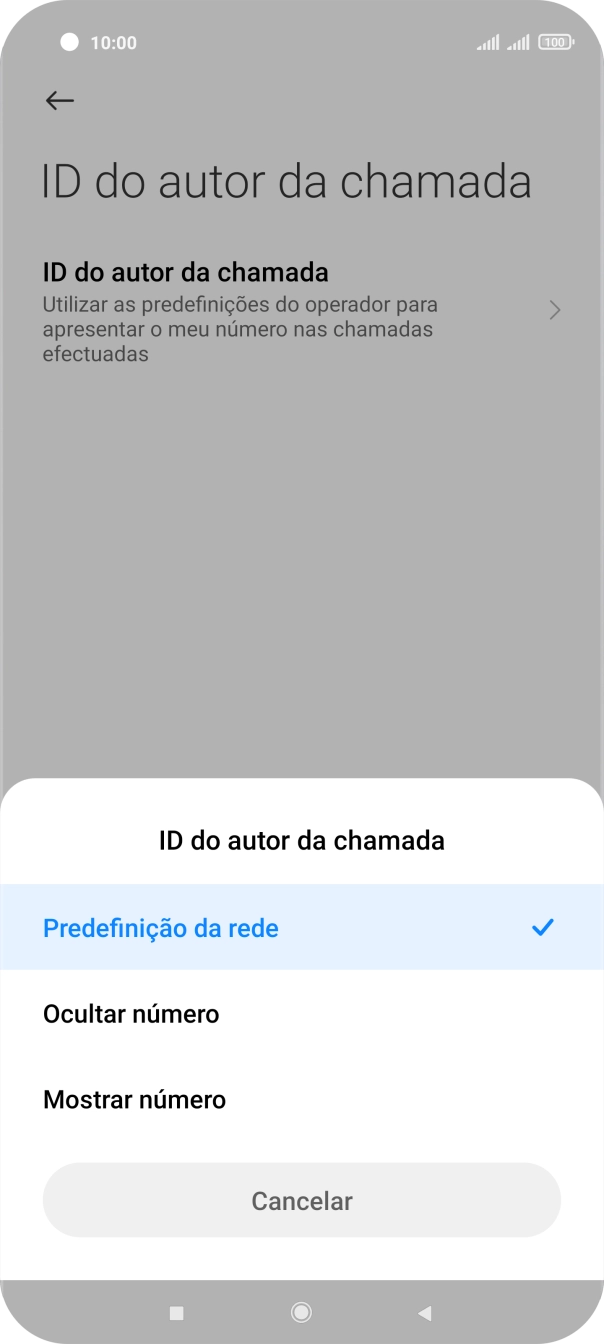 Prima Mostrar número para ativar a visualização do seu número.