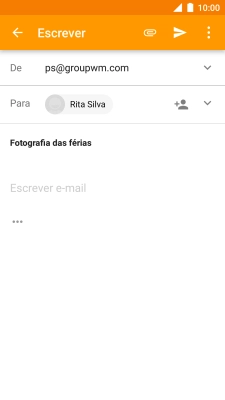 Prima o campo de escrita e escreva o texto do e-mail.