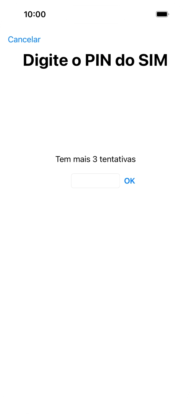 Se o cartão SIM estiver bloqueado, deve introduzir o código PIN e premir OK.