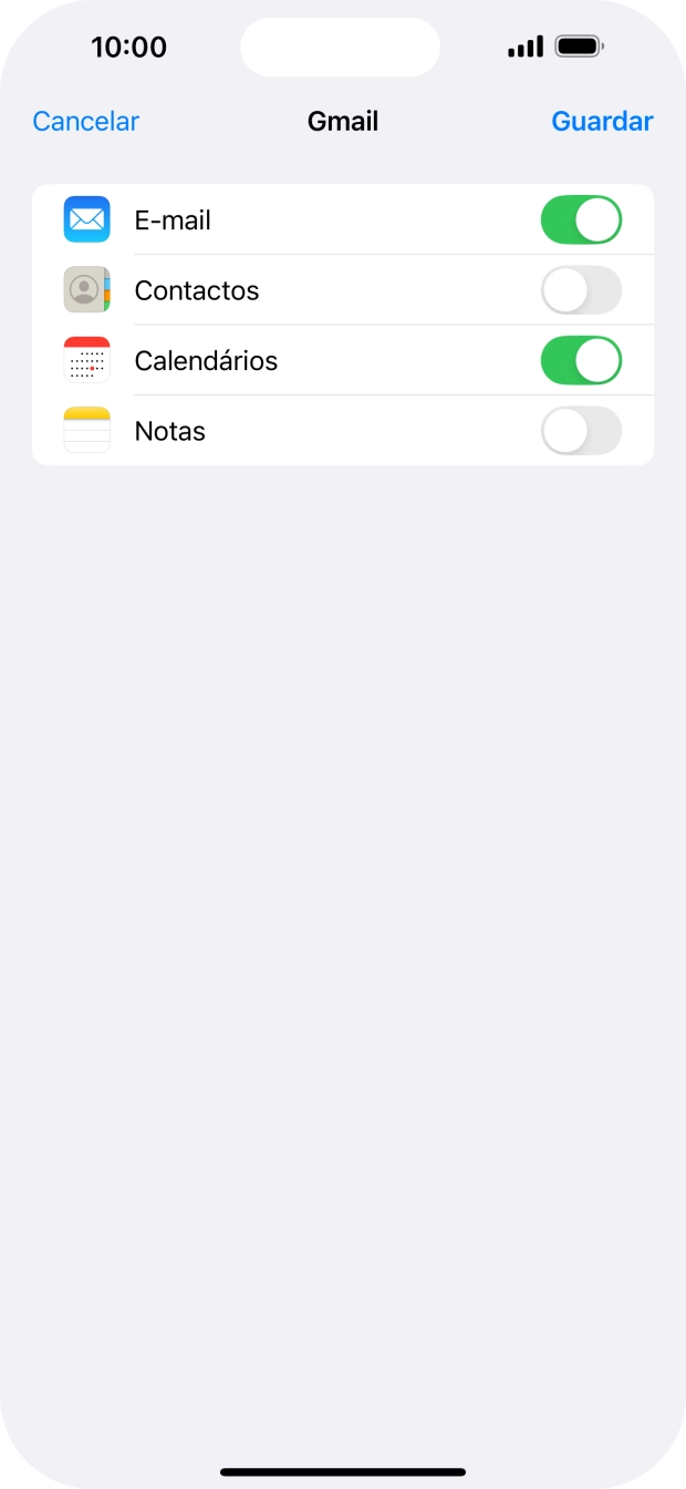 Se o ecrã mostrar esta imagem, a sua conta foi identificada e configurada automaticamente. Siga as indicações no ecrã para introduzir informações adicionais e concluir a configuração.