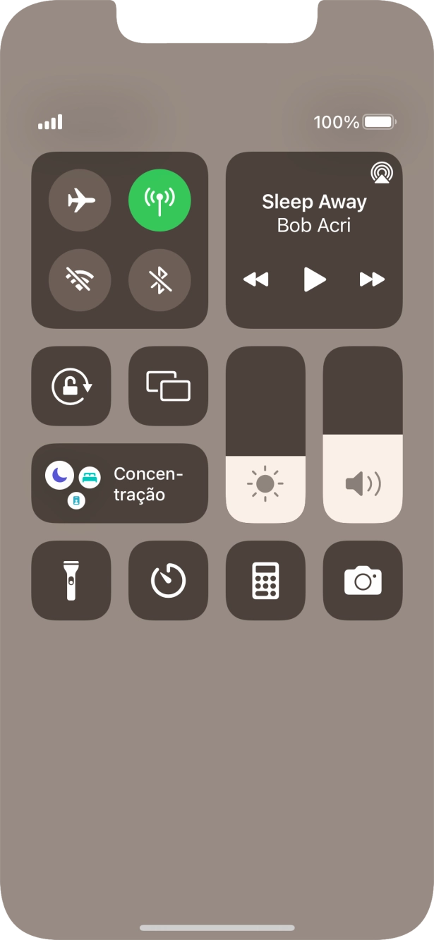 Prima o ícone de modo de voo para ativar ou desativar a função.