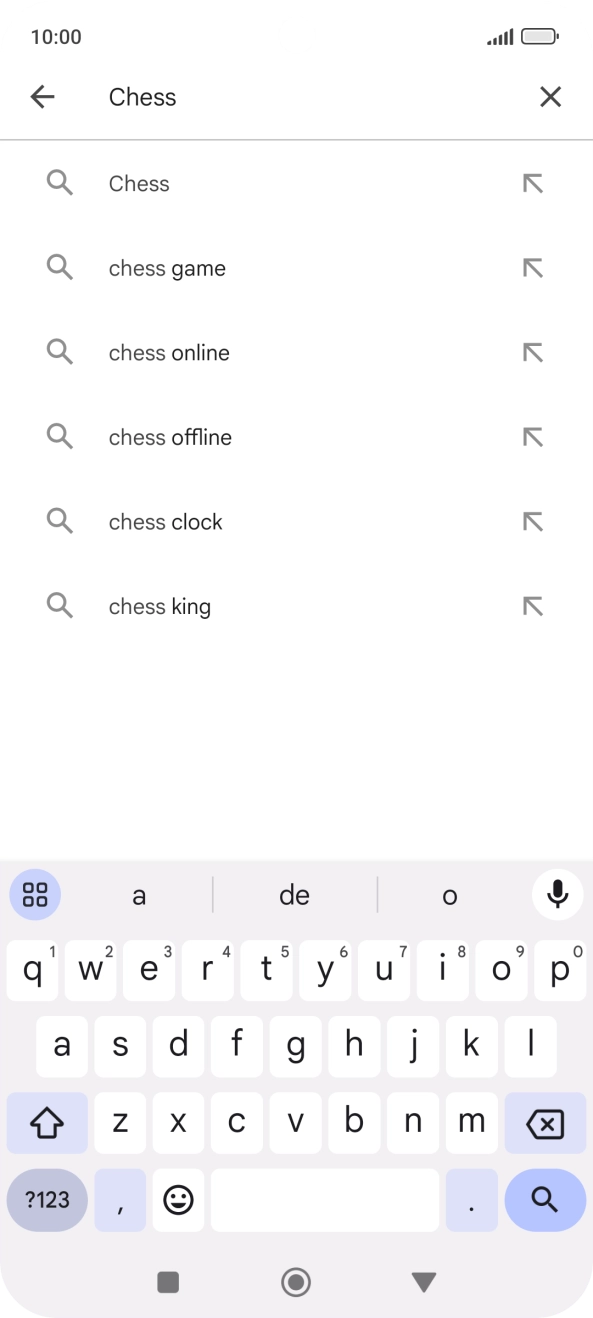 Introduza o nome ou categoria da app pretendida e prima o ícone para pesquisar.