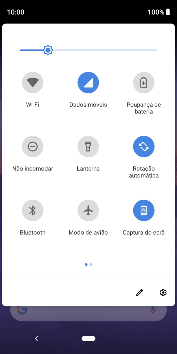 Prima o ícone de definições.