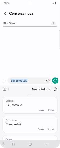 Prima a lista suspensa.