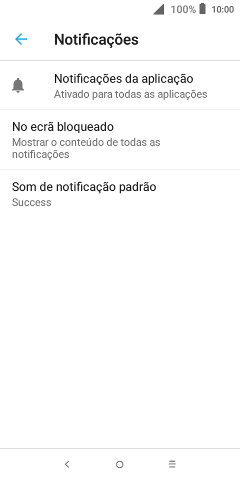 Prima Notificações da aplicação.