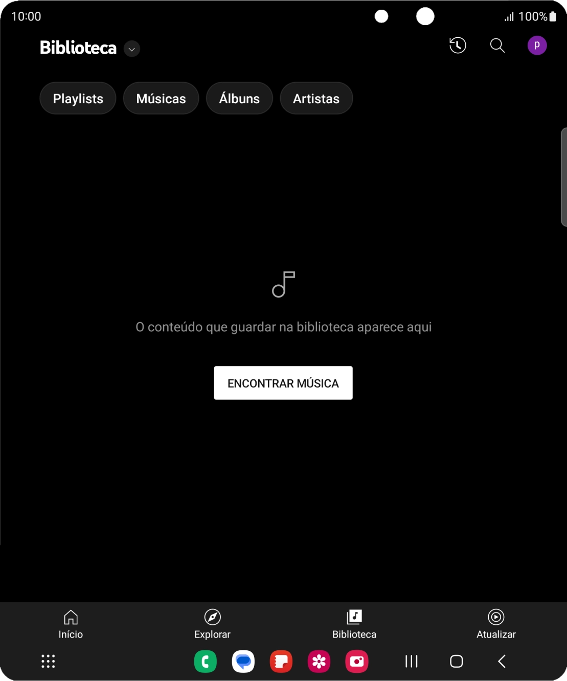 Prima a lista suspensa.