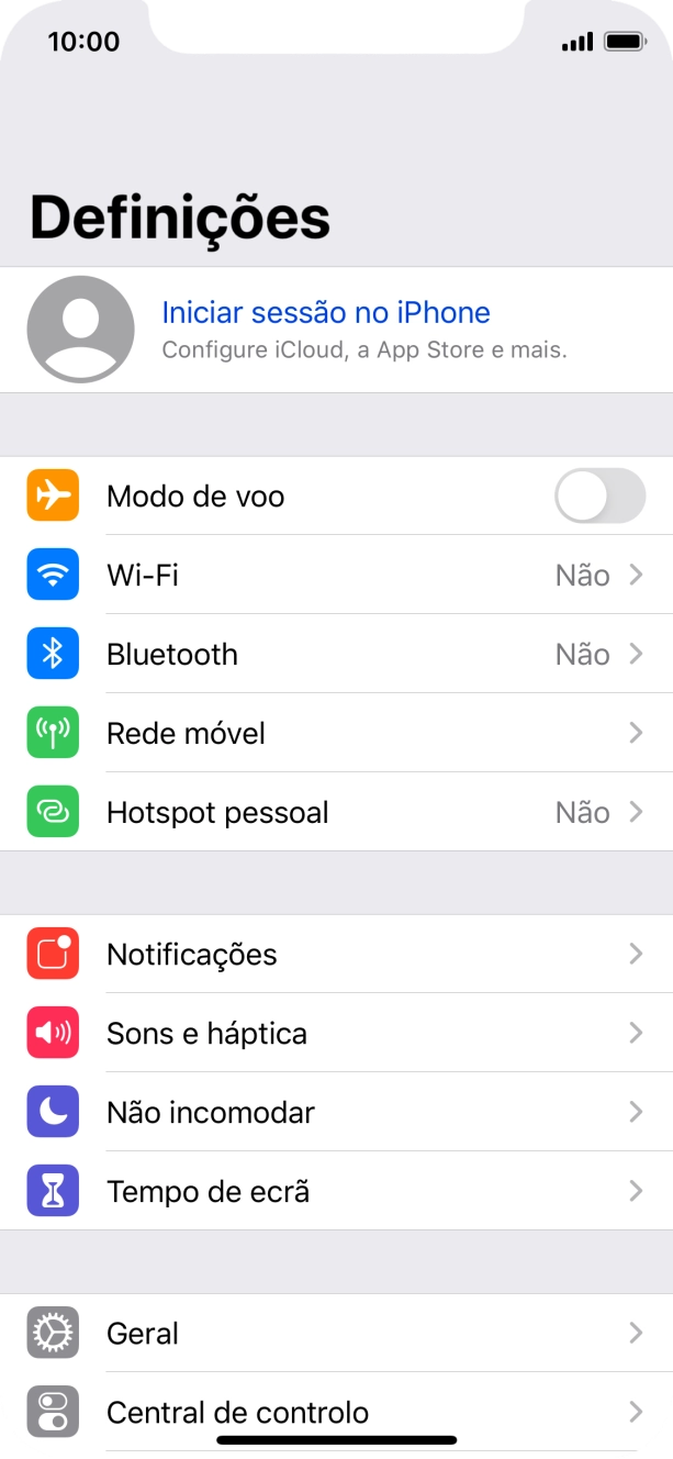 Prima Iniciar sessão no iPhone.