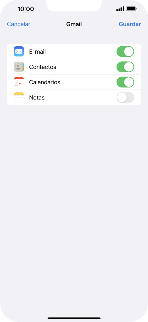 Se o ecrã mostrar esta imagem, a sua conta foi identificada e configurada automaticamente. Siga as indicações no ecrã para introduzir informações adicionais e concluir a configuração.