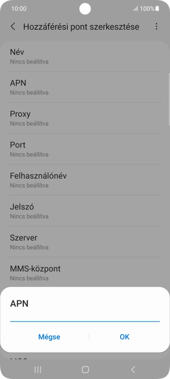 Amennyiben előfizetésed van, írd be azt, hogy mms.vodafone.net, és válaszd az OK lehetőséget.