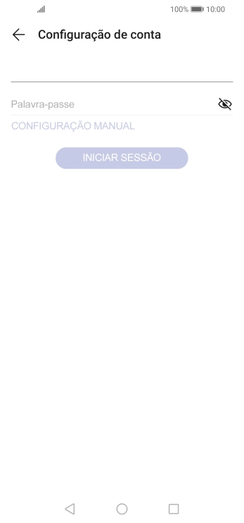 Prima Palavra-passe e introduza a password da sua conta de e-mail na Vodafone.