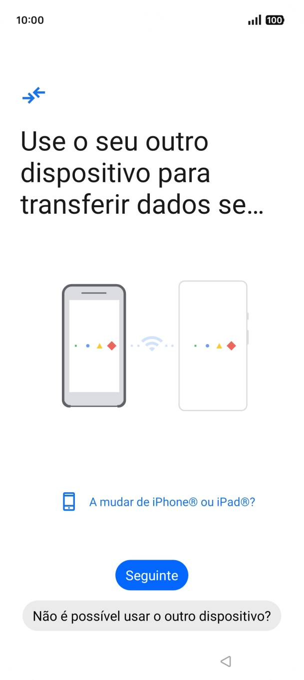 Siga as indicações no ecrã para transferir conteúdo de outro telefone.