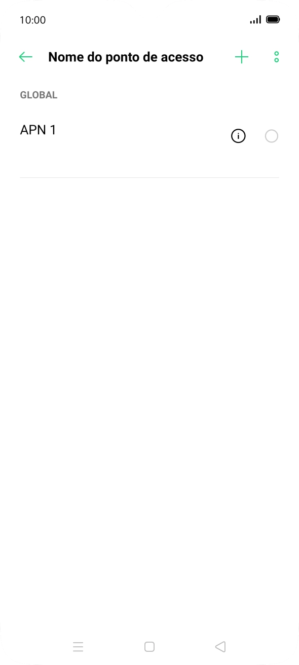 Prima o ícone para adicionar.