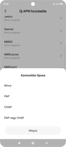 Válaszd a PAP lehetőséget.