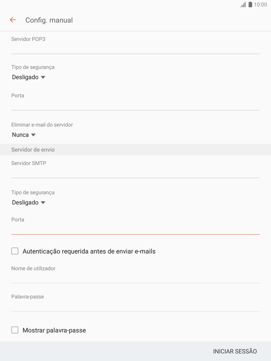 Prima Autenticação requerida antes de enviar e-mail para ativar a função.