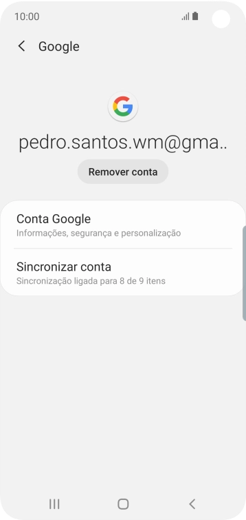 Prima Sincronizar conta.