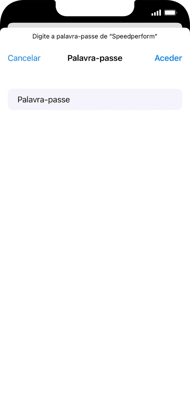 Introduza a password da rede Wi-Fi e prima Aceder.