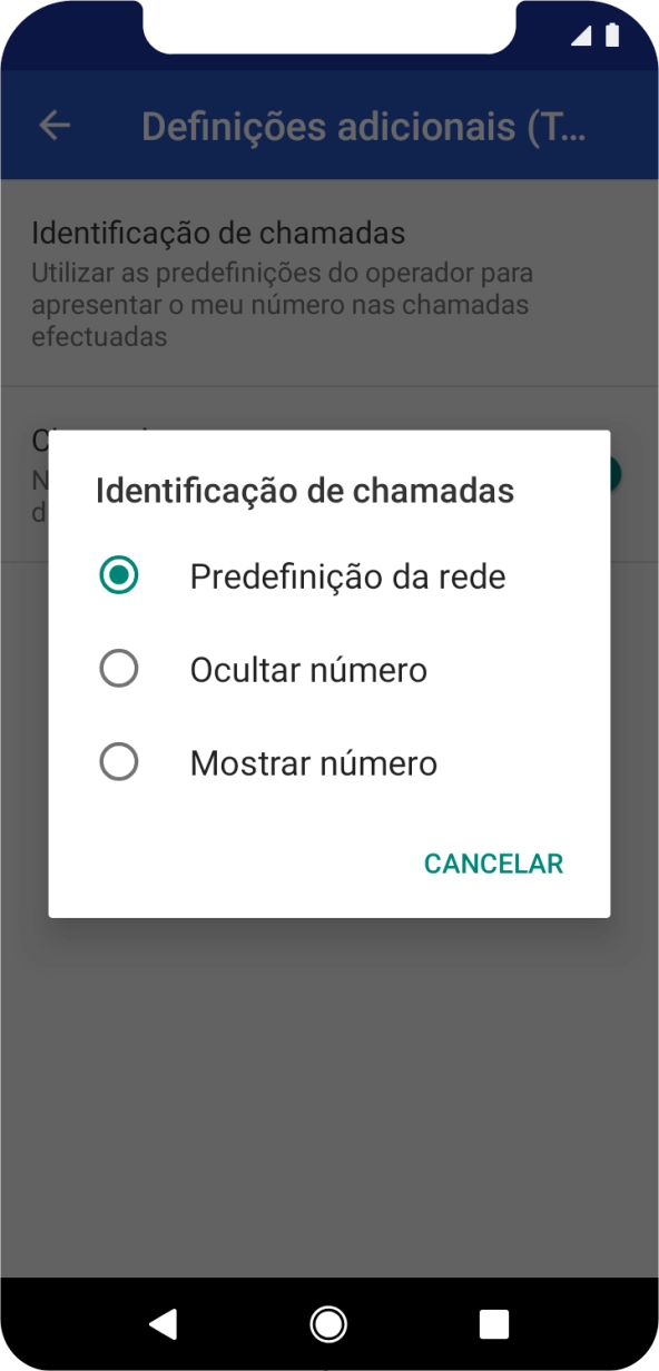 Prima Mostrar número para ativar a visualização do seu número.