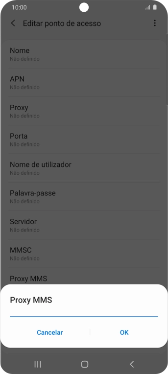 Introduza iproxy.vodafone.pt e prima OK.