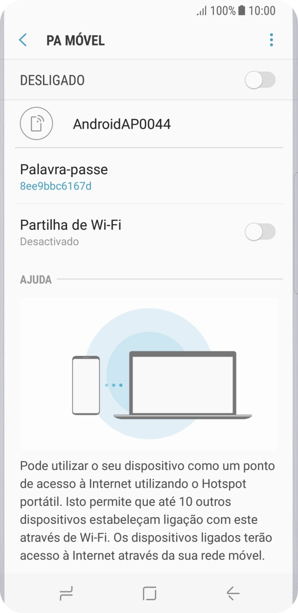 Prima o ícone de menu.