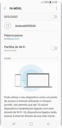 Prima o ícone de menu.