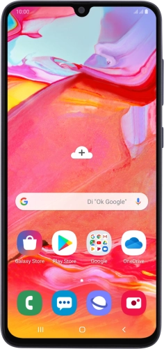 Imagen 1: Vista frontal del Samsung Galaxy A70 - Black