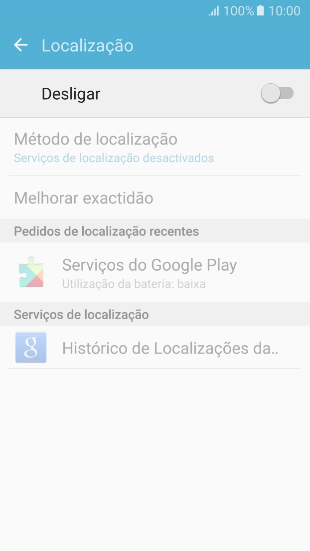 Prima o indicador para ativar ou desativar a função.