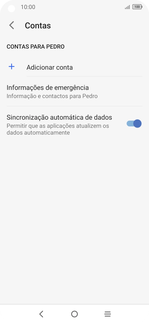 Prima Adicionar conta.