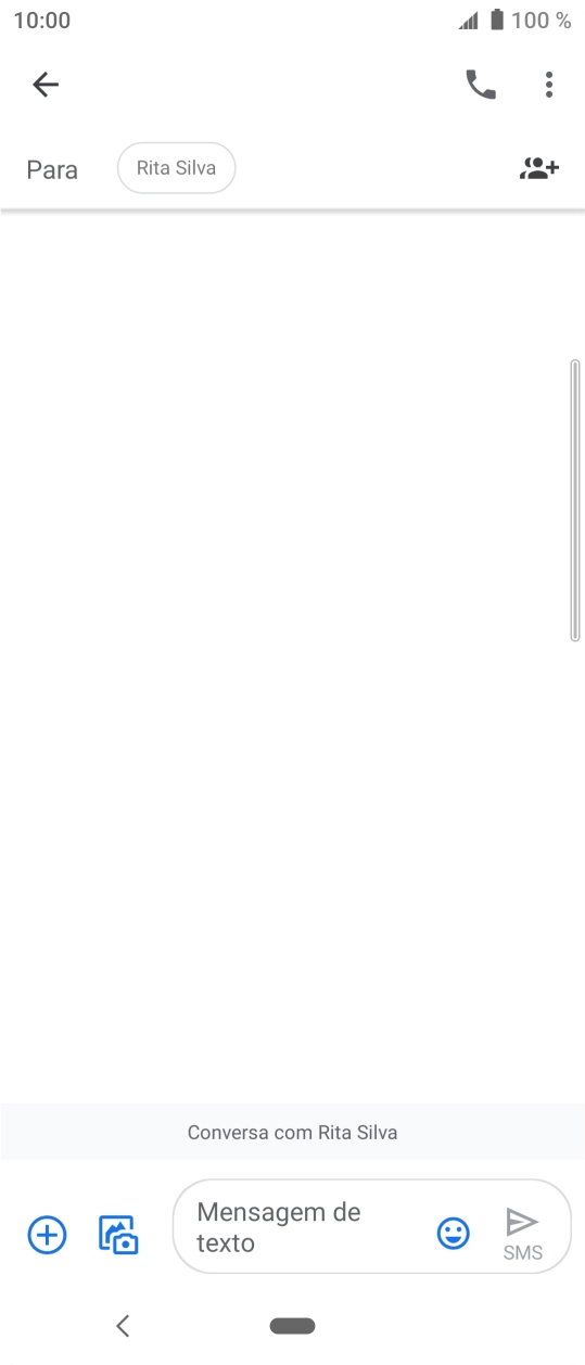 Prima o campo de escrita e escreva o texto da sua mensagem multimédia.