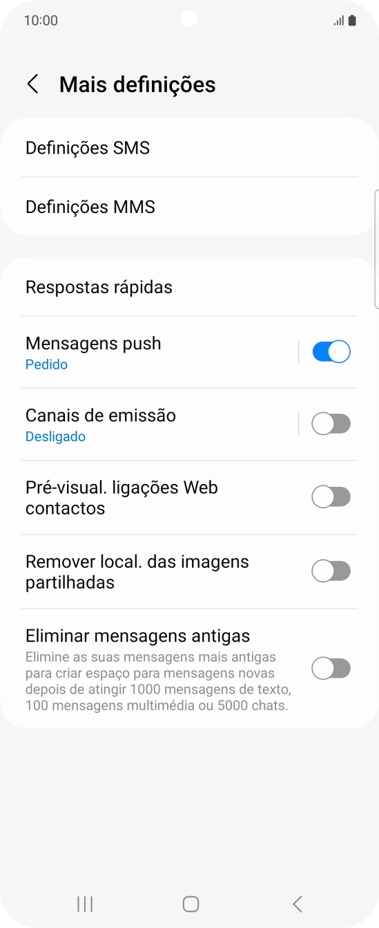 Prima Definições SMS.