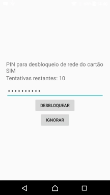 Introduza o código de desbloqueio e prima DESBLOQUEAR.
